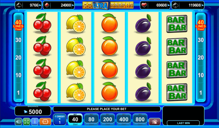 40 линии Mega Slot игра ротативка