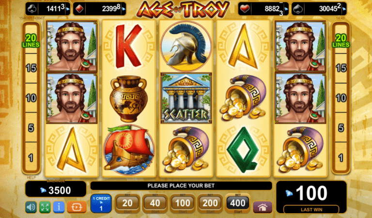 20 Линии слот игра Age of Troy 4